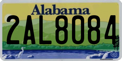 AL license plate 2AL8084