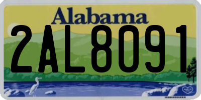 AL license plate 2AL8091
