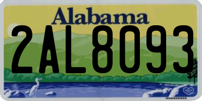 AL license plate 2AL8093