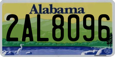 AL license plate 2AL8096
