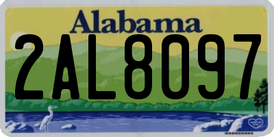 AL license plate 2AL8097