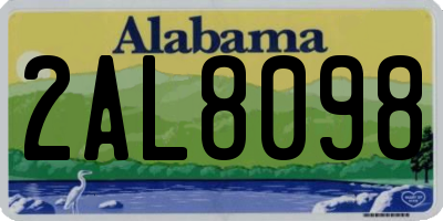 AL license plate 2AL8098