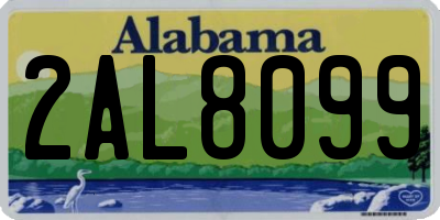 AL license plate 2AL8099