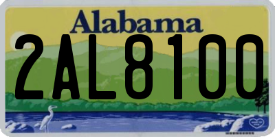 AL license plate 2AL8100
