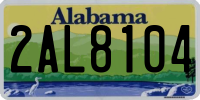 AL license plate 2AL8104
