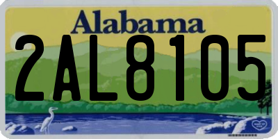 AL license plate 2AL8105