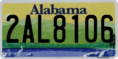 AL license plate 2AL8106