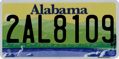 AL license plate 2AL8109