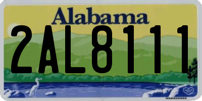 AL license plate 2AL8111