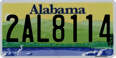 AL license plate 2AL8114