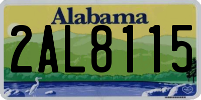 AL license plate 2AL8115