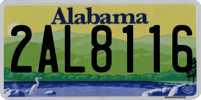 AL license plate 2AL8116