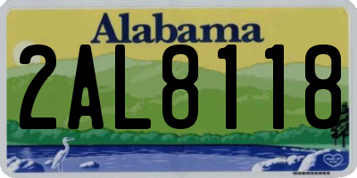 AL license plate 2AL8118