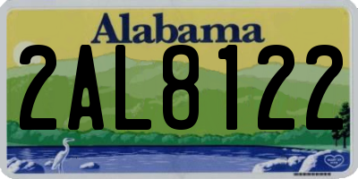 AL license plate 2AL8122