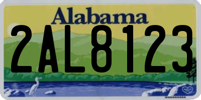 AL license plate 2AL8123