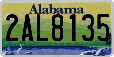 AL license plate 2AL8135