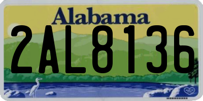 AL license plate 2AL8136
