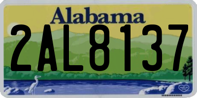 AL license plate 2AL8137