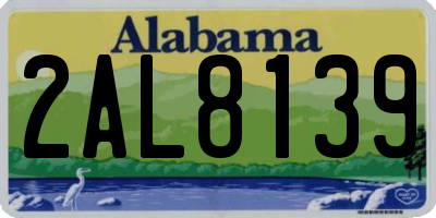 AL license plate 2AL8139