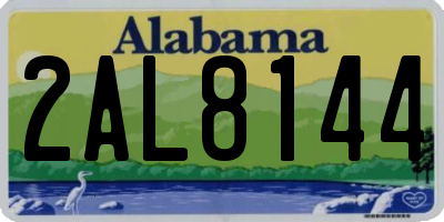 AL license plate 2AL8144