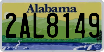 AL license plate 2AL8149