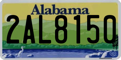 AL license plate 2AL8150