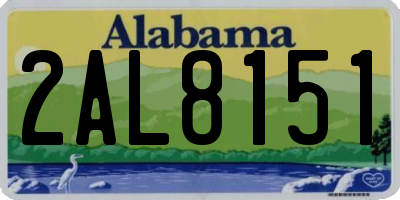 AL license plate 2AL8151