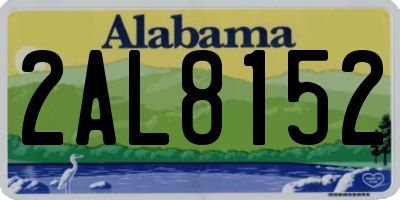 AL license plate 2AL8152