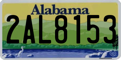 AL license plate 2AL8153
