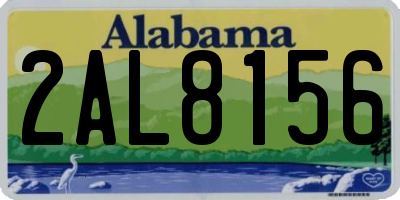 AL license plate 2AL8156