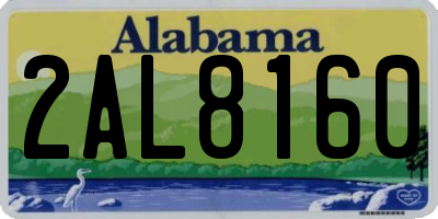 AL license plate 2AL8160