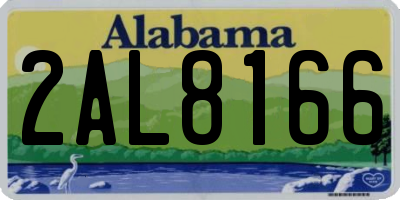 AL license plate 2AL8166