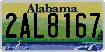 AL license plate 2AL8167
