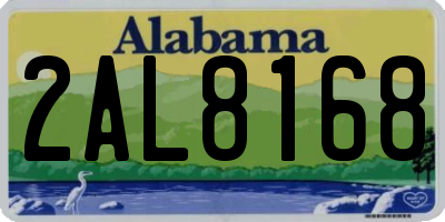 AL license plate 2AL8168