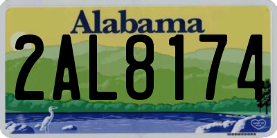 AL license plate 2AL8174