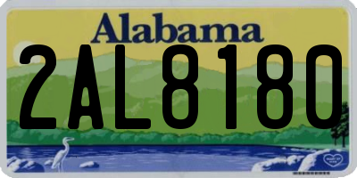 AL license plate 2AL8180