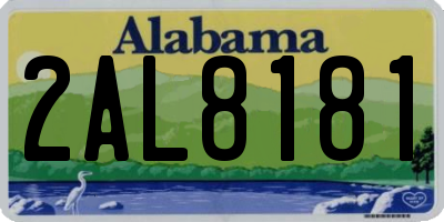 AL license plate 2AL8181