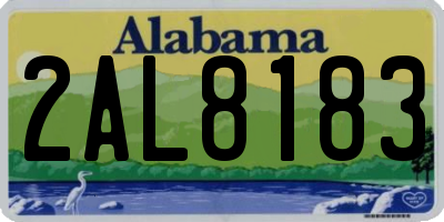 AL license plate 2AL8183
