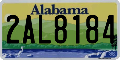 AL license plate 2AL8184