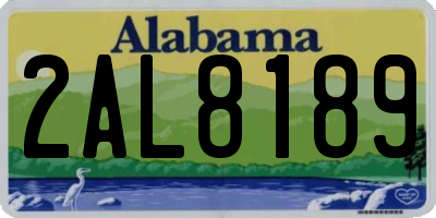 AL license plate 2AL8189