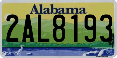 AL license plate 2AL8193
