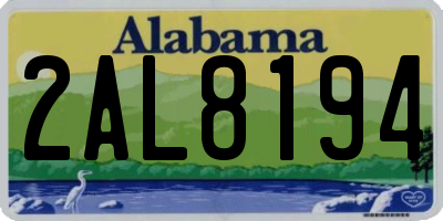 AL license plate 2AL8194