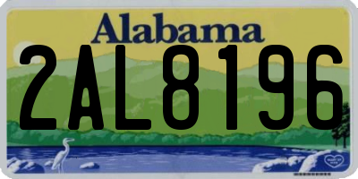AL license plate 2AL8196