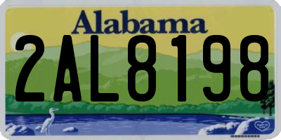 AL license plate 2AL8198