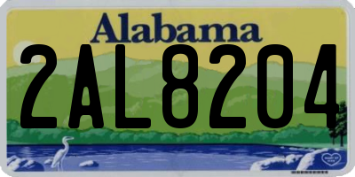 AL license plate 2AL8204