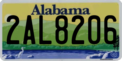 AL license plate 2AL8206