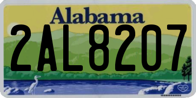 AL license plate 2AL8207