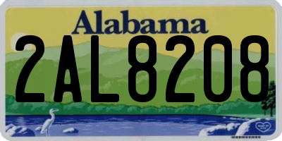 AL license plate 2AL8208