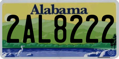 AL license plate 2AL8222
