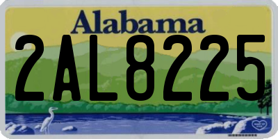 AL license plate 2AL8225